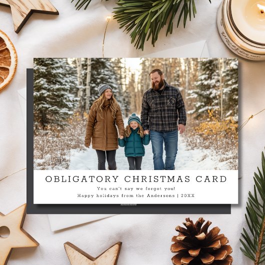 家族のエレガント写真おもしろい義務クリスマス シーズンカード