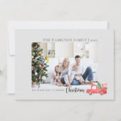 家族のエレガント写真の水の色のクリスマストラック シーズンカード (正面)