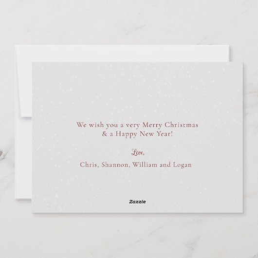 家族のエレガント写真の水の色のクリスマストラック シーズンカード (裏面)