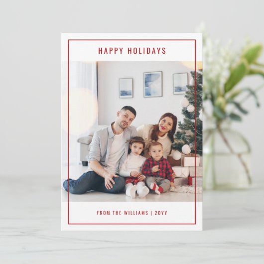 家族のエレガント写真クリスマスハッピー シーズンカード (スタンド正面)