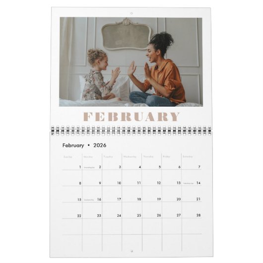 家族のエレガント写真数々のの記憶カレンダー カレンダー (2月 2026)