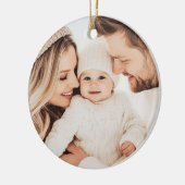 家族のエレガント写真縁ど名の名前の松の緑 セラミックオーナメント (左)