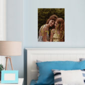 家族のエレガント書道のオーバーレイ写真 箔ポスター (インサイチュ (寝室))