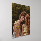 家族のエレガント書道のオーバーレイ写真 箔ポスター (レイダウン)