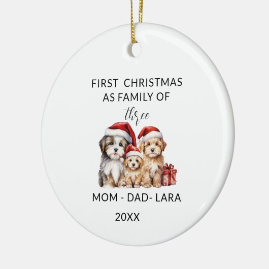 家族のオーナメントとしてクリスマスツリーの装飾 セラミックオーナメント (左)