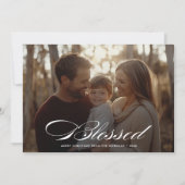 家族のオーバーレイ写真クリスマス宗教賛美 シーズンカード (正面)