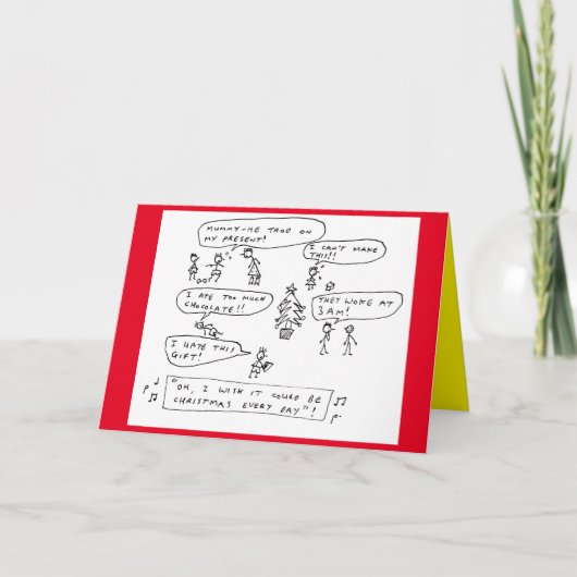 家族のカおもしろいオスクリスマス漫画 シーズンカード (正面)