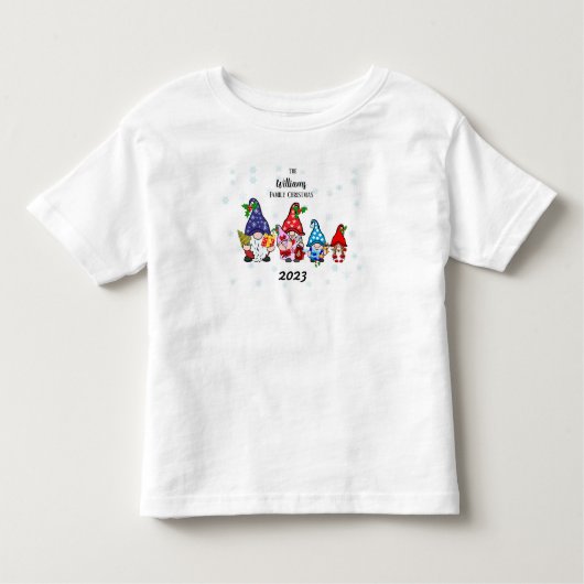 家族のカスタマイズされた幼児用ファミリー・ノームの女の子 トドラーTシャツ (正面)
