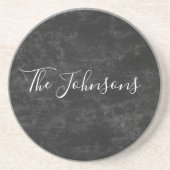 家族のカスタマイズための黒いデザイン コースター (正面)