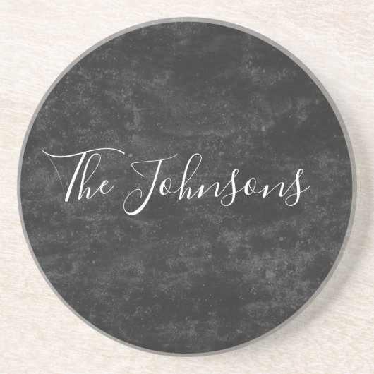 家族のカスタマイズための黒いデザイン コースター (正面)
