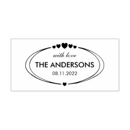 家族のカスタマイズ可能な文字、愛と日付 セルフインキングスタンプ