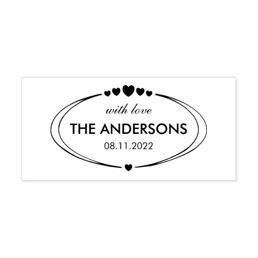 家族のカスタマイズ可能な文字、愛と日付 セルフインキングスタンプ (デザイン)