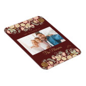 家族のカスタム写真と文字ブルゴーニュ赤面 マグネット (右側)