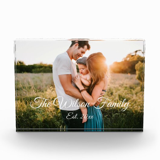 家族のカスタム写真は思い出をパーソナライズ フォトブロック (正面)