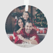 家族のカスタム写真クリスマス |スクリプトと年の始まり オーナメント (裏面)