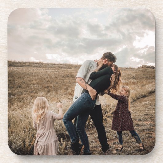 家族のカップルの写真 コースター (正面)