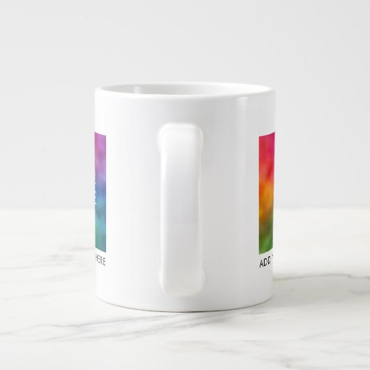 家族のガールフレンドの画像のロゴを追加 ジャンボコーヒーマグカップ (裏面)