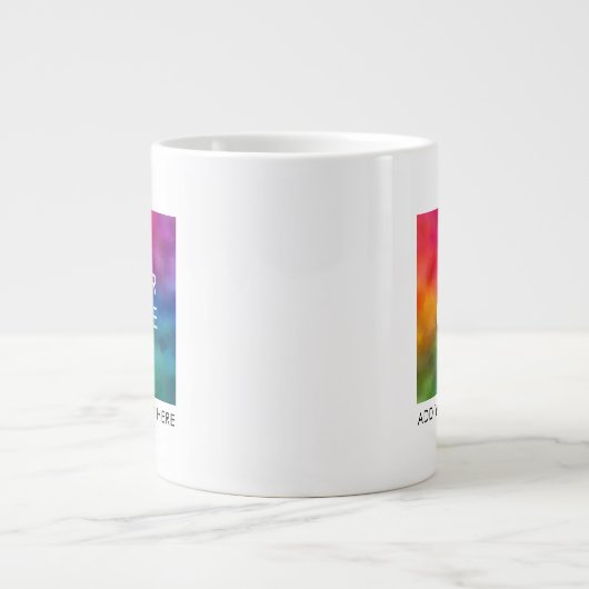 家族のガールフレンドの画像のロゴを追加 ジャンボコーヒーマグカップ (正面)