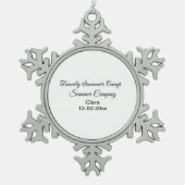 家族のキャンプカスタム休暇の追加の名前dateSummer スノーフレークピューターオーナメント (正面)