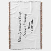 家族のキャンプカスタム休暇の追加の名前dateSummer スローブランケット (正面縦)