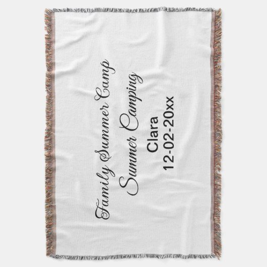 家族のキャンプカスタム休暇の追加の名前dateSummer スローブランケット (正面縦)