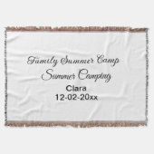 家族のキャンプカスタム休暇の追加の名前dateSummer スローブランケット (正面)