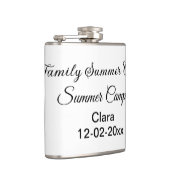 家族のキャンプカスタム休暇の追加の名前dateSummer フラスク (右)