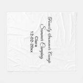 家族のキャンプカスタム休暇の追加の名前dateSummer フリースブランケット (正面(横))