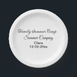 家族のキャンプカスタム休暇の追加の名前dateSummer ペーパープレート<br><div class="desc">デザイン</div>