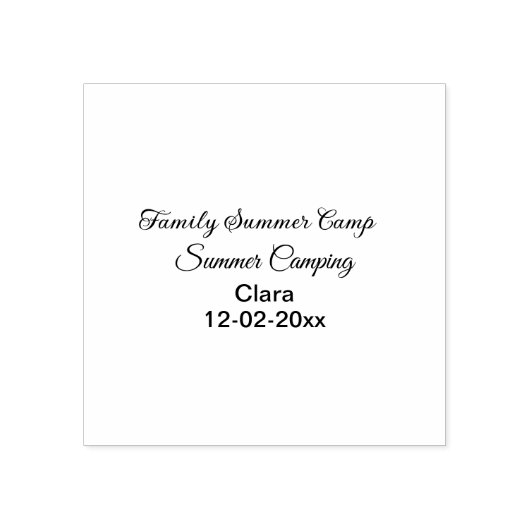 家族のキャンプカスタム休暇の追加の名前dateSummer ラバースタンプ (インプリント)