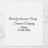 家族のキャンプカスタム休暇の追加の名前dateSummer ワインラベル (シングルラベル)