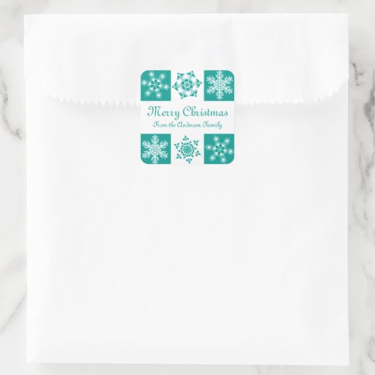 家族のギフトラベルからクリスマスを楽しむ スクエアシール (バッグ)