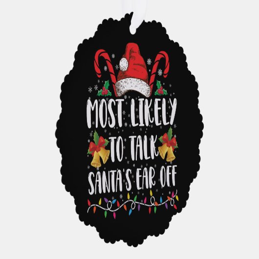 家族のクリスマスからサンタの耳を引き離す可能性が最も高い オーナメントカード (右)