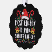 家族のクリスマスからサンタの耳を引き離す可能性が最も高い オーナメントカード (左)