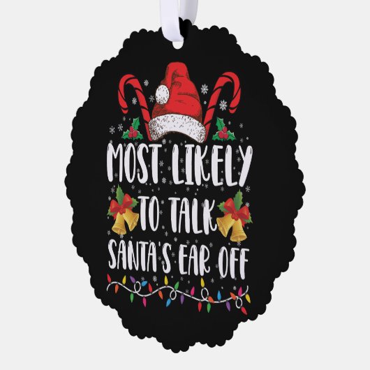 家族のクリスマスからサンタの耳を引き離す可能性が最も高い オーナメントカード (左)