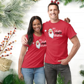 家族のクリスマスにマッチする笑うサンタクロース Tシャツ