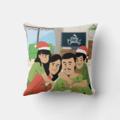 家族のクリスマスのハグ クッション (裏面)