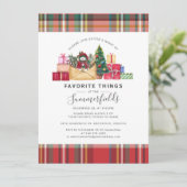 家族のクリスマスのパーティーお気に入りの物 招待状 (スタンド正面)