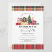 家族のクリスマスのパーティーお気に入りの物 招待状 (正面)