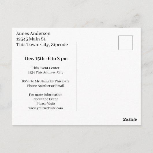 家族のクリスマスのパーティー日付の雪片を保存 ポストカード (裏面)