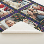 家族のクリスマスのプレイドカスタム4金ゴールドフォトコラージュ シェルパブランケット (3/4)