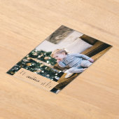 家族のクリスマスのミニマルな美的な写真 アクリル招待状 (レイダウン)