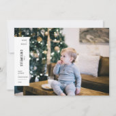 家族のクリスマスのミニマルな美的な写真 シーズンカード (正面)