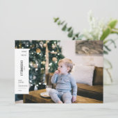 家族のクリスマスのミニマルな美的な写真 シーズンカード (スタンド正面)