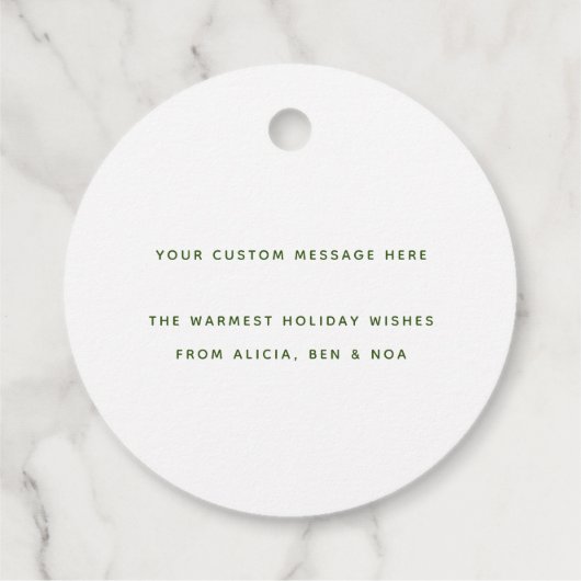 家族のクリスマスのミニマルモダンリストスクリプト フェイバータグ (裏面)