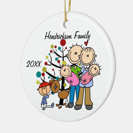家族のクリスマスの休日によってカスタマイズオーナメント セラミックオーナメント (左)