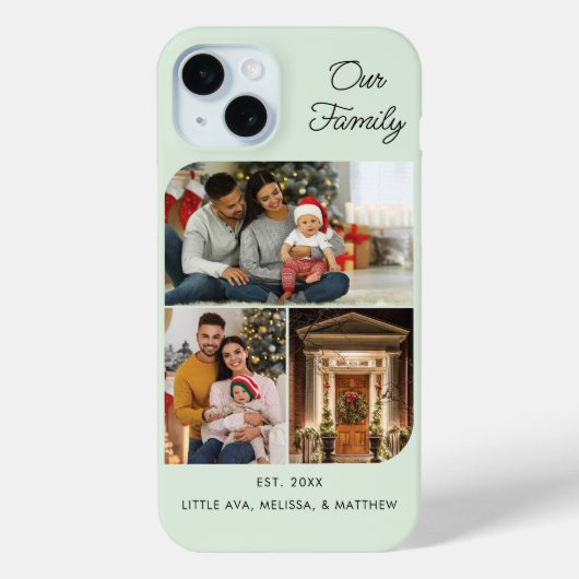 家族のクリスマスの休日の写真おばあちゃんパーソナライズ Case-Mate iPhoneケース (裏面)