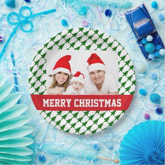 家族のクリスマスの写真のパーティーのプレート ペーパープレート (パーティー)