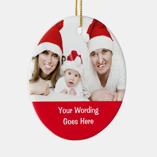 家族のクリスマスの写真の休日の挨拶のクリスマス セラミックオーナメント (右)