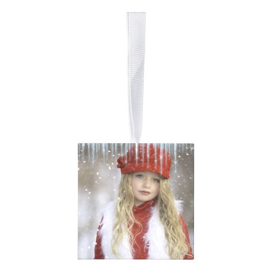 家族のクリスマスの写真の立方体のオーナメント キューブオーナメント (右)